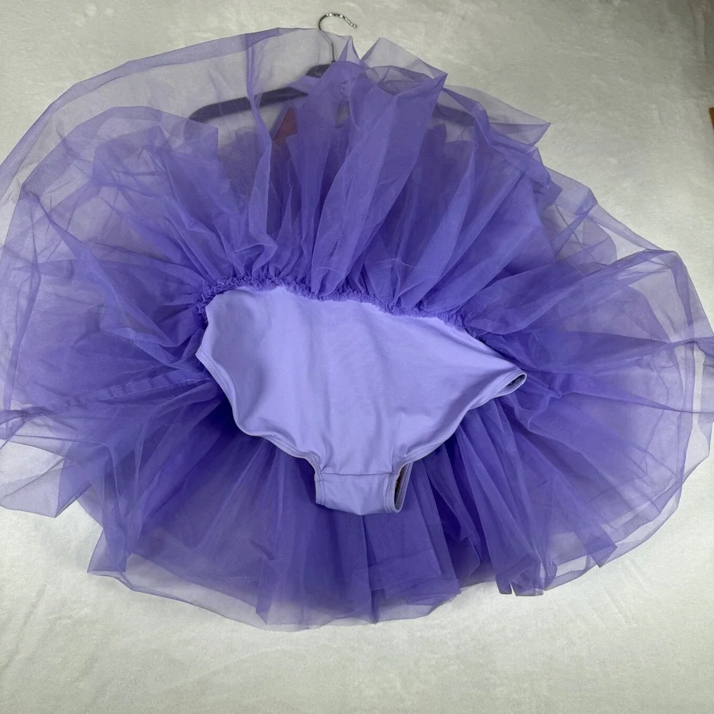 Revolution Dancewear Kids XLC Purple Gold Sequin Ballet Tutu Costume RC25706